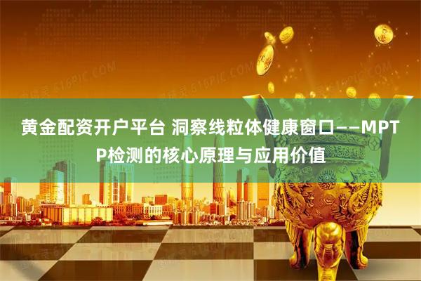 黄金配资开户平台 洞察线粒体健康窗口——MPTP检测的核心原理与应用价值